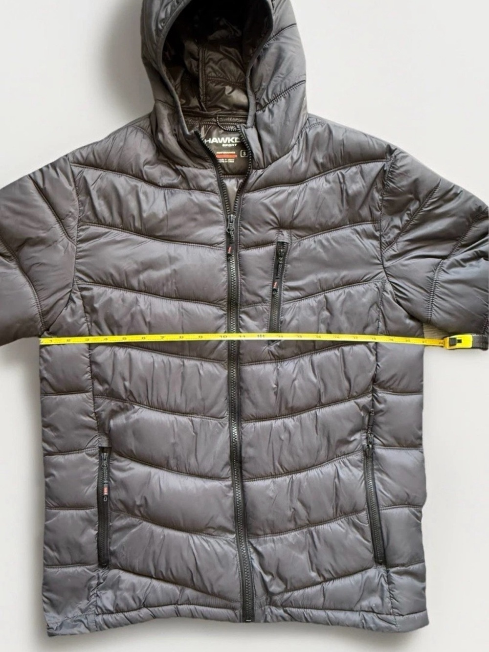 Hawke & Co Men’s S Hooded Quilted Lightweight Puffer Jacket Charcoal Gray EUC - Picture 6 of 9